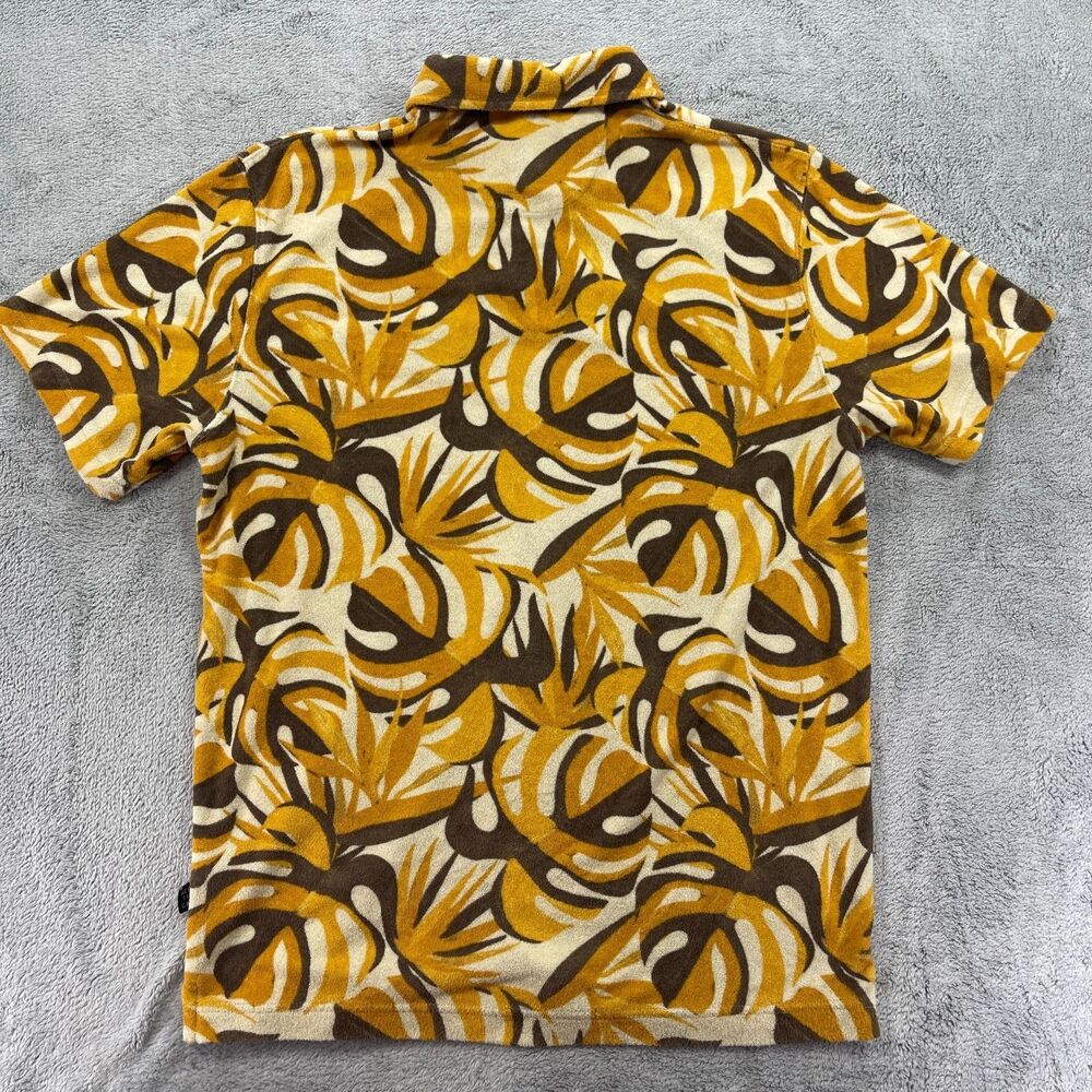 Howler Brothers Plusherman Terry Polo Shirt Men's Medium Monstera Mash Citron - Picture 2 of 10